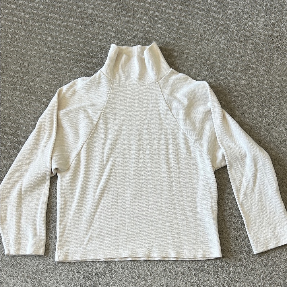 Madewell High neck cream knit top